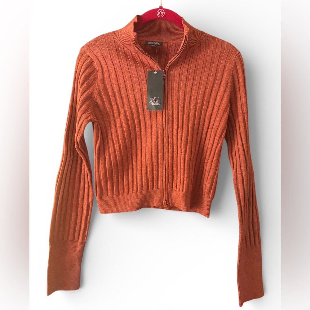Wild Fable Rust Ribbed Sweater Size M NWT